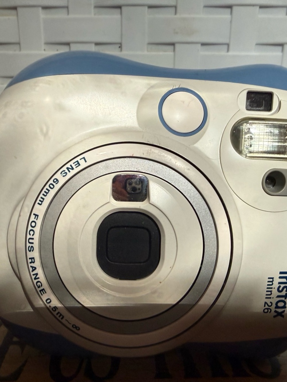 Instax Mini Instant Camera - Cream & Black with Yellow Accent
